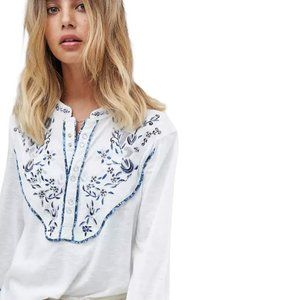 Free People Sundance Kid Embroidered Henley
